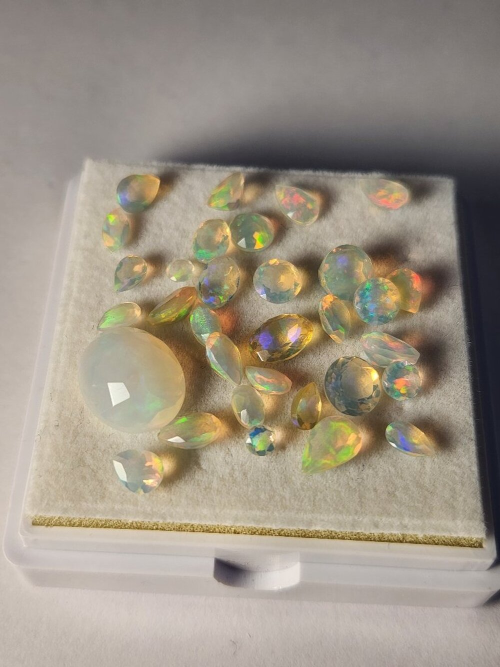 Natural Ethiopian Welo Opal Collection 10.30 CTW Faceted Rainbow Fire